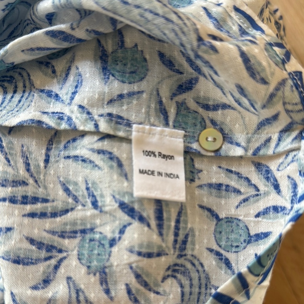 EUC Banjanan Girls printed dress, blue/white, sz 8 - Picture 7 of 7